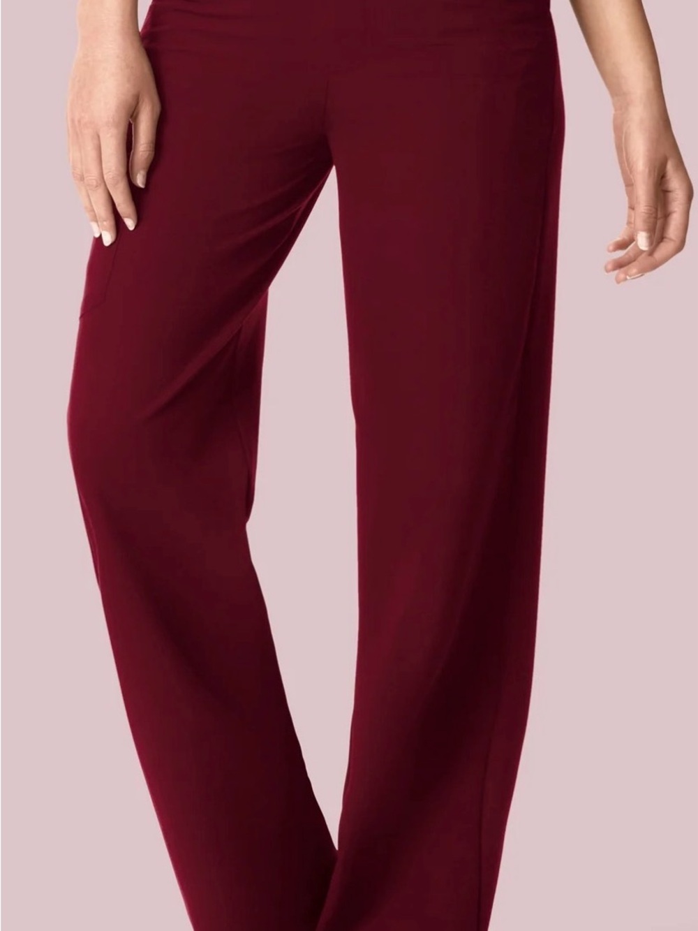 Women’s High-waisted Wide Leg Scrub pants S in Wine